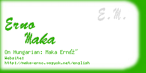 erno maka business card